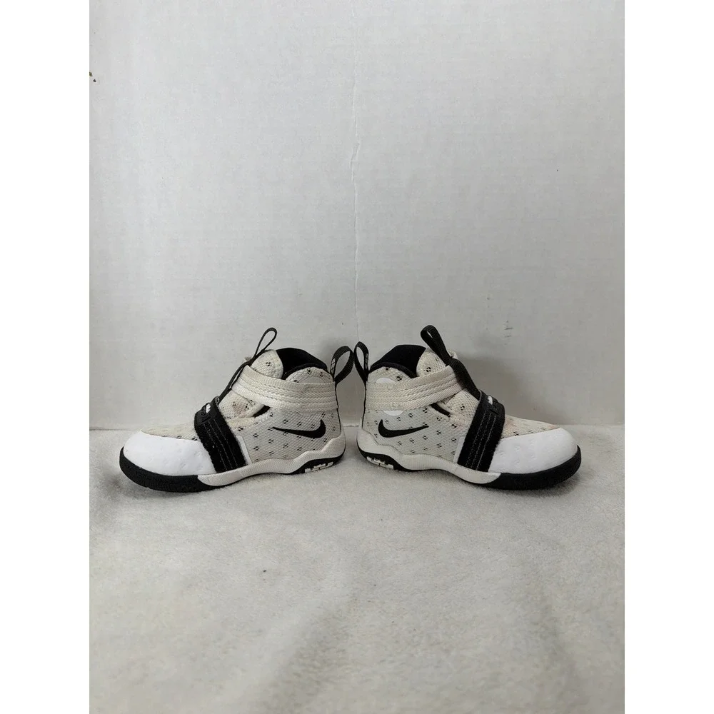 Nike Lebron Soldier 10 Toddler Basketball Shoes Size 7C White Black‎ 845123-100